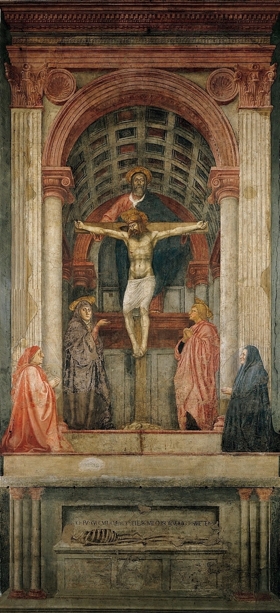 Masaccio, The Holy Trinity, c. 1426-1428, fresco, Santa Maria Novella, Florence.