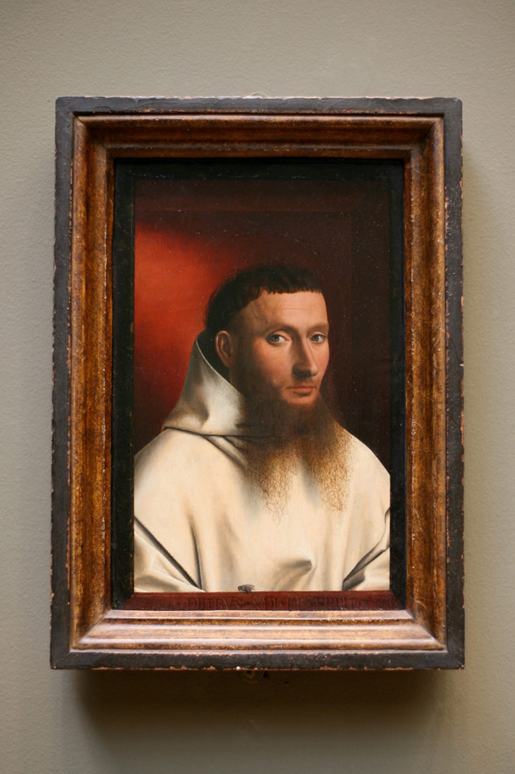 Petrus Christus, Portrait of a Carthusian, 1446, oil on oak, Metropolitan Museum of Art, New York.