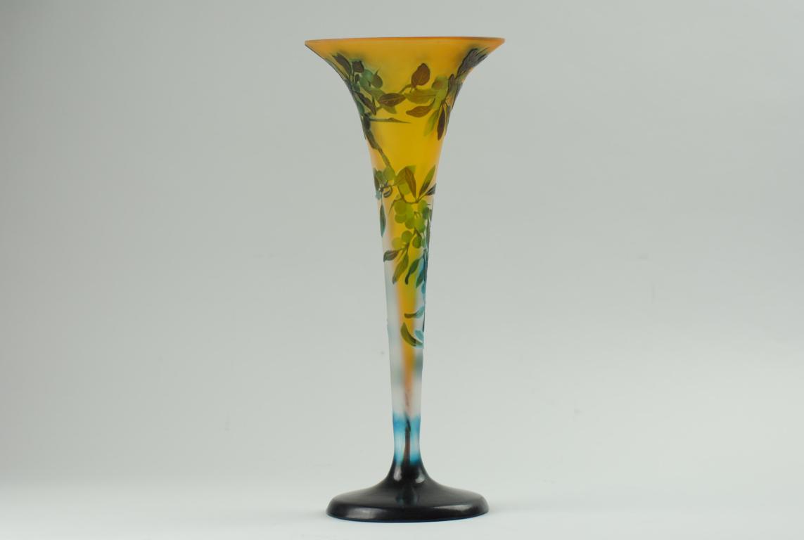 Tall Cameo Glass Vase, Emile Gallé, 1900