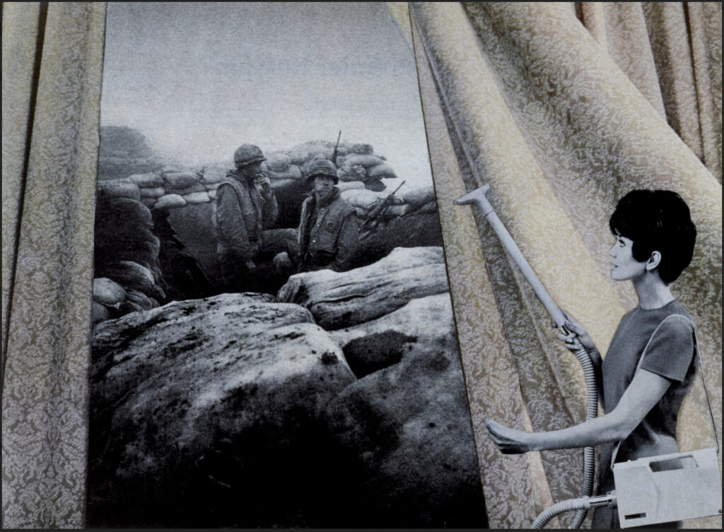 Pulizia delle tende, Martha Rosler, 1967-1972 Fotomontaggio 24 × 20 pollici 61 × 50,8 cm