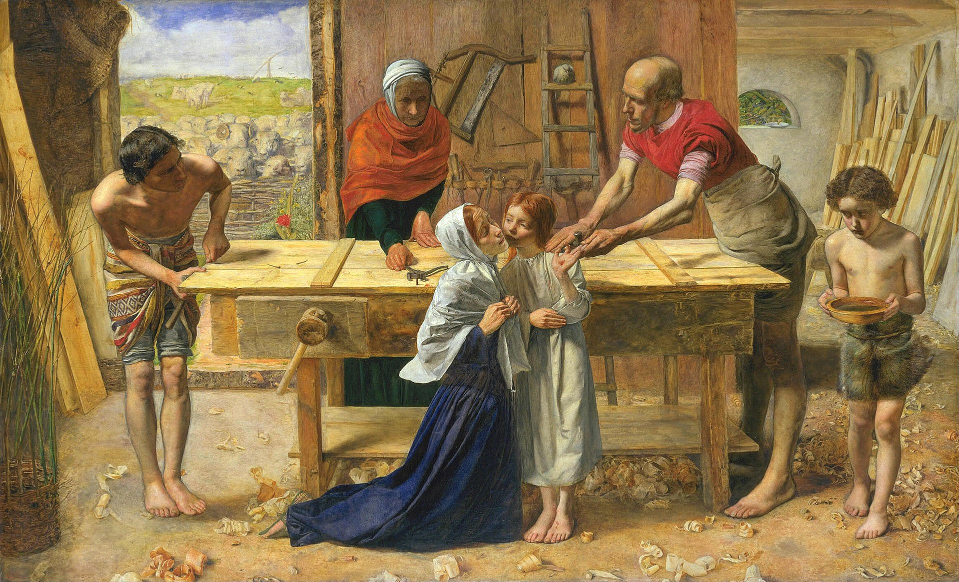 Christ dans la maison avec ses parents