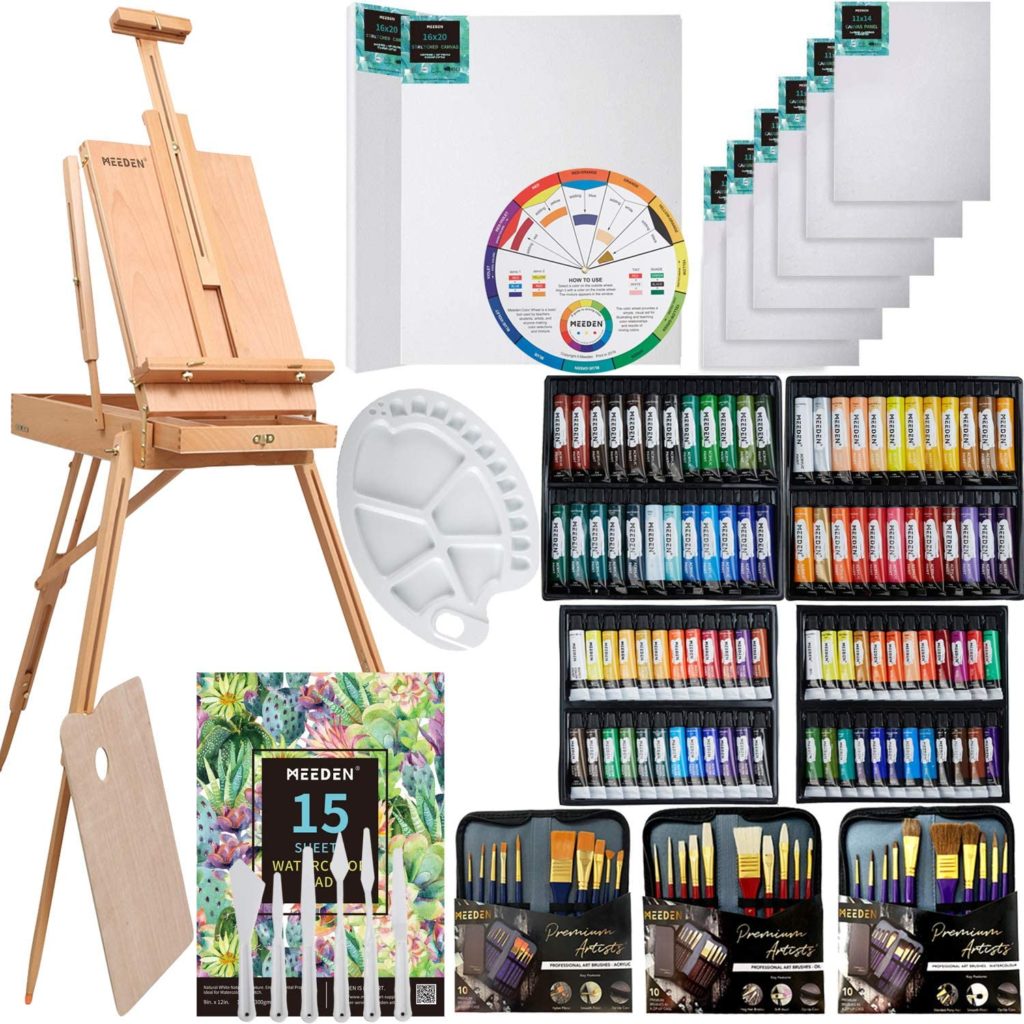 MEEDEN 145 Pcs Deluxe Artist Painting Set with French Easel