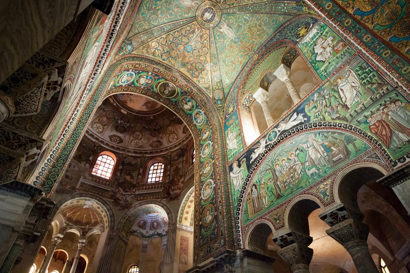 Interior of San Vitale, Ravenna, Italy.