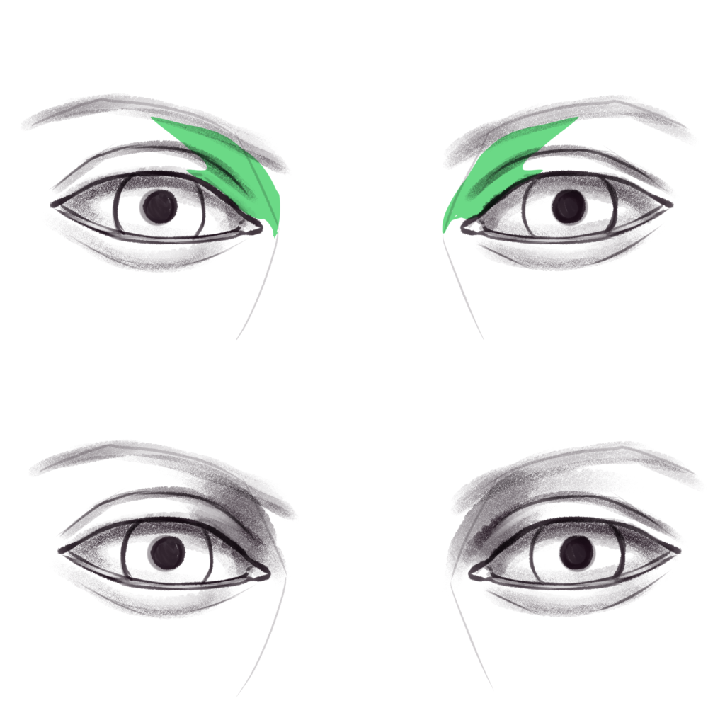 Step 13: Under the Inner Eyebrow