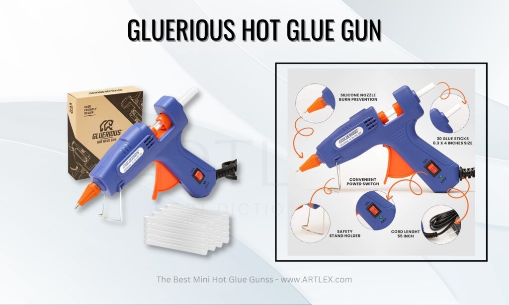 Hot Glue Gun, Hot Glue Gun Kit Includes 100 Watt Hot Glue Gun Full Size  Supplied with 30 Hot Glue Sticks