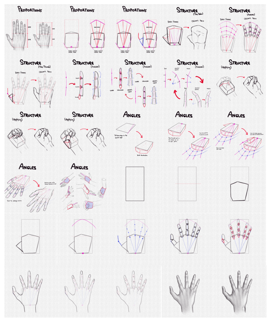 How to Draw Hands - All Steps