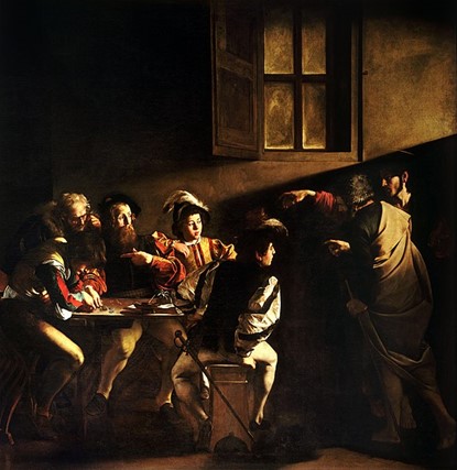 Calling of St. Mathew. (1599-1600) Caravaggio. Contarelli Chapel, San Luigi dei Francesi, Rome. Accueil - Saint Louis des Français (saintlouis-rome.net)