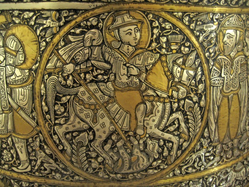 Close up of Basin (Baptistère de St. Louis)