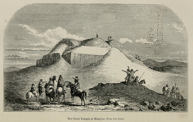 William Loftus sketch of his discovery of the ziggurat