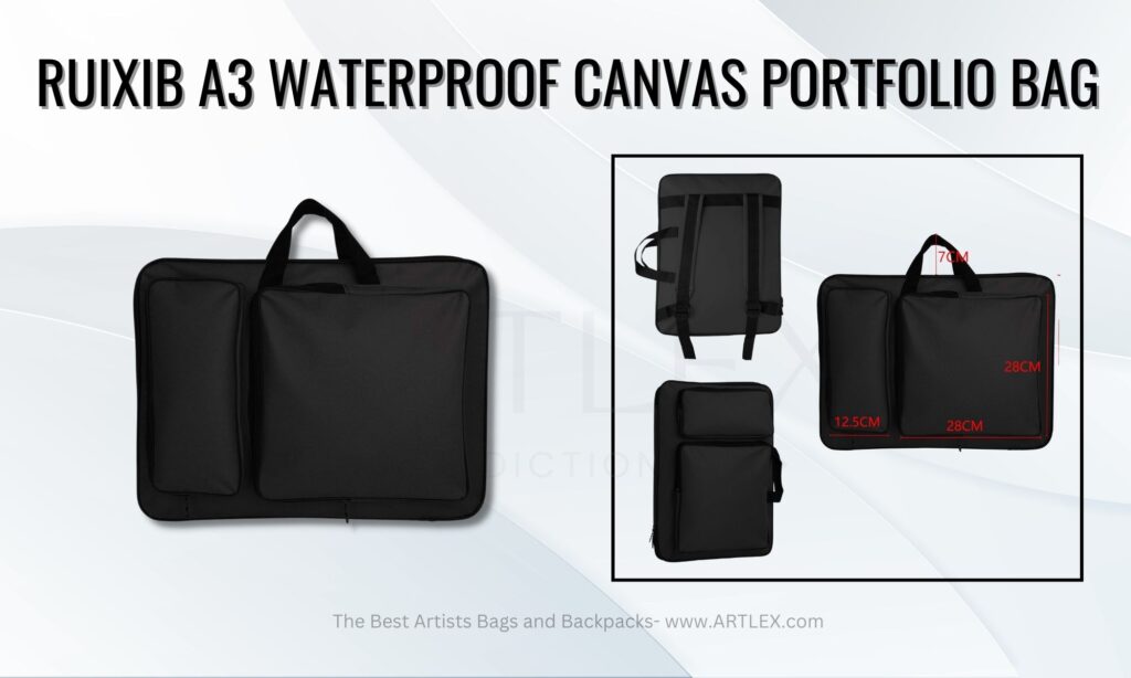 RUIXIB A3 Waterproof Canvas Portfolio Bag