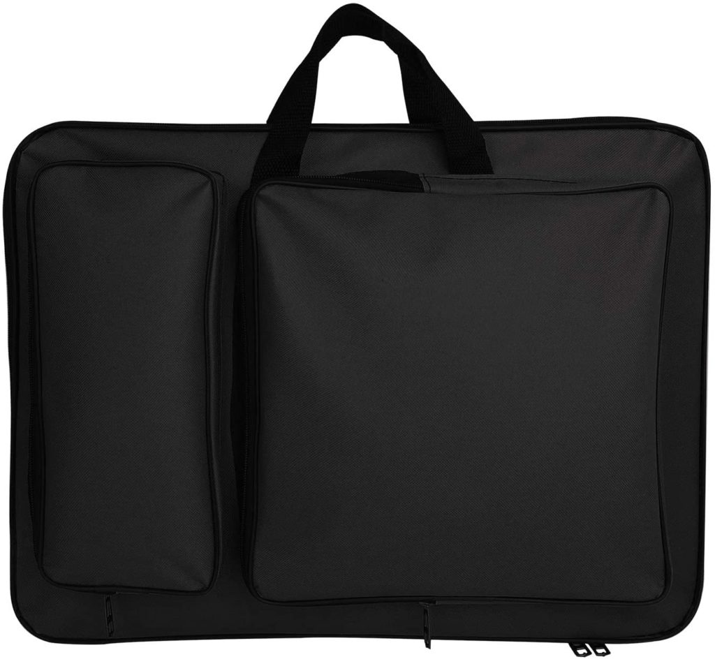 Sky Blue A3 Artist Portfolio Carry Shoulder Bag Case Adjustable Drawing Board Backpack Tote Bag Large Art Storage Bags for Artworkds Folding Easel Palette Sketch Paper Brushes Pencils 
