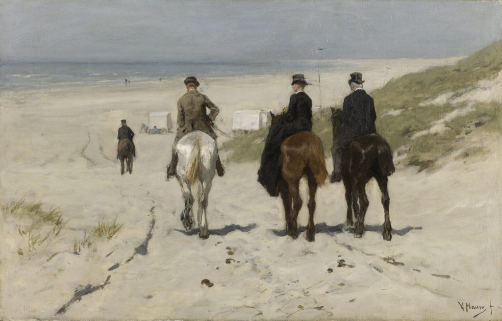 Anton Mauve, Paseo matinal por la playa, 1876, óleo sobre lienzo, 45 x 70 cm, Rijksmuseum, Ámsterdam