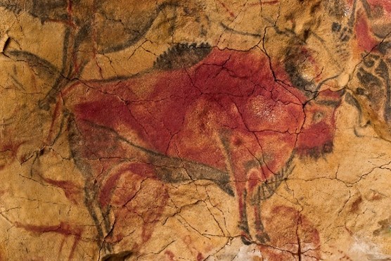 Una pintura de bisonte de más de 34.000 años de antigüedad en la cueva de Altamira, España Cueva de Altamira y arte rupestre paleolítico del norte de España - Centro del Patrimonio Mundial de la UNESCO
