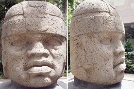 Cabeza colosal 1. (1200-900 a. C.). 9 pies 6 pulgadas. Museo de Antropología de Xalapa en Xalapa, Veracruz.