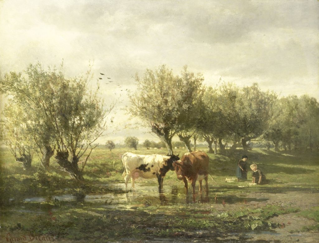 Gerard Bilders, Cows at a pond, 1860 - 1865, oil on panel, 27 x 35 cm, oil on panel, Rijksmuseum, Amsterdam 