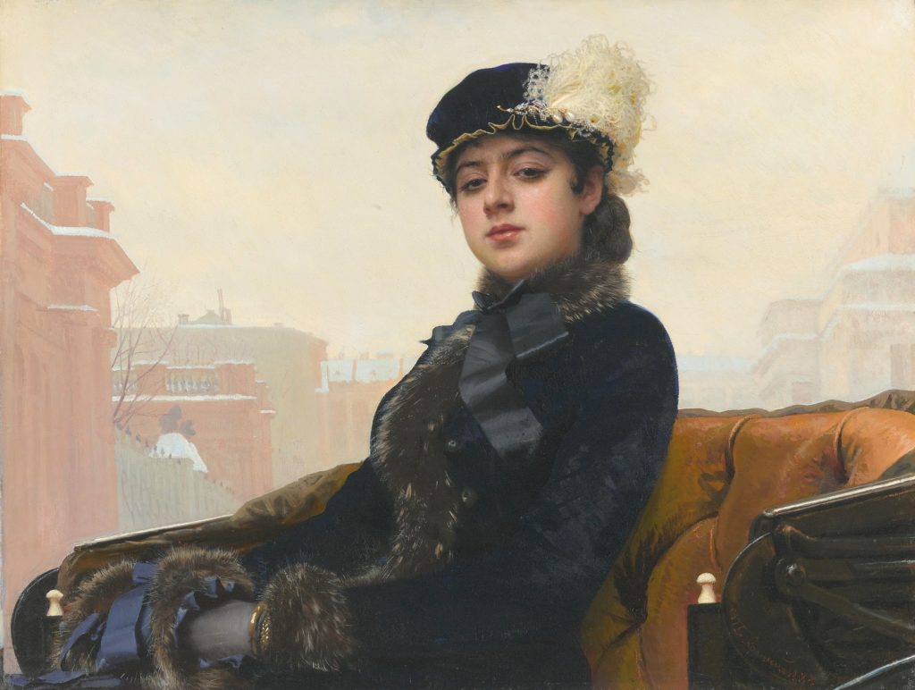 Ivan Kramskoi, Retrato de una mujer desconocida, 1883, óleo sobre lienzo, 75,5 x 99 cm, Galería Tretyakov, Moscú