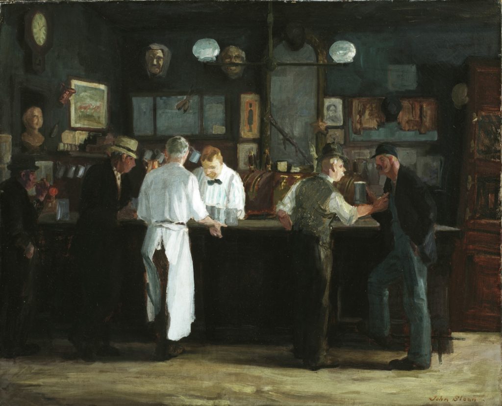 John Sloan, McSorley's Bar, 1912, Öl auf Leinwand, 66,1 x 81,3 cm, Detroit Institute of Arts, Detroit