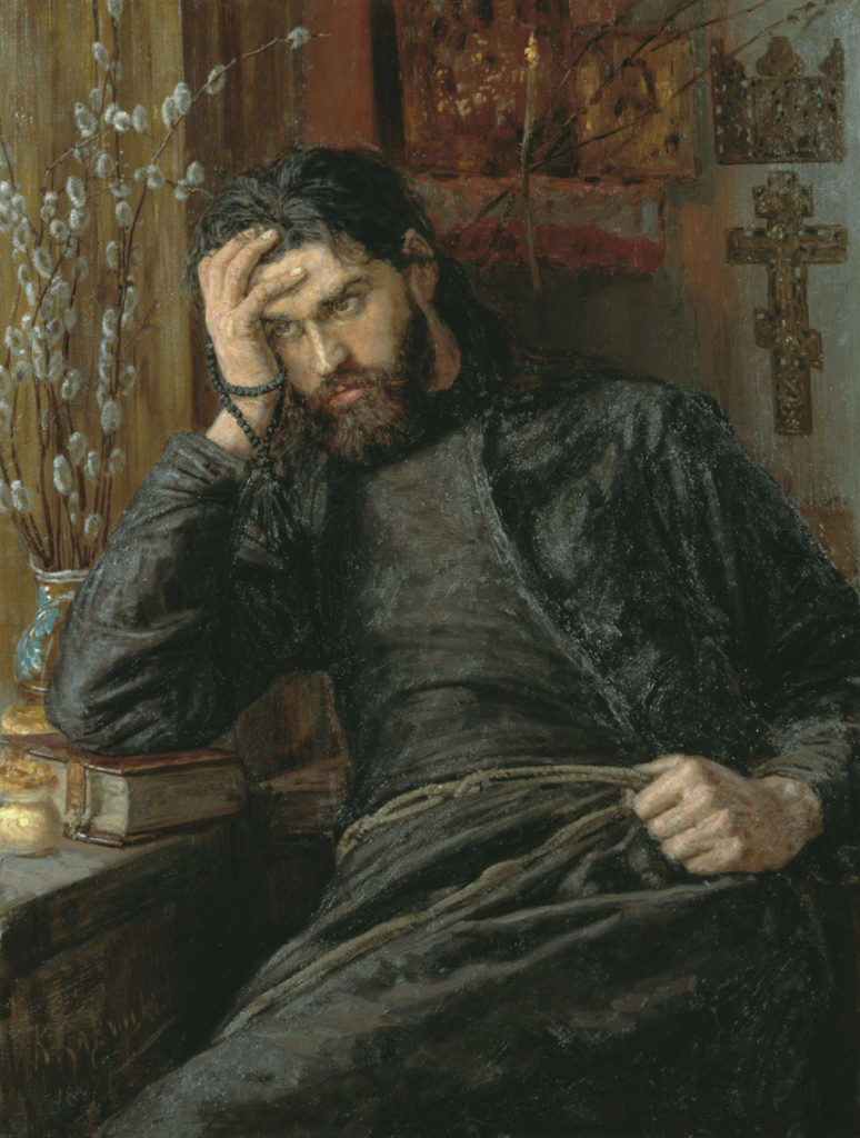 Konstantin Savitsky, El monje - Inok, 1897, óleo sobre lienzo, Galería de arte Penza Savitsky, Penza