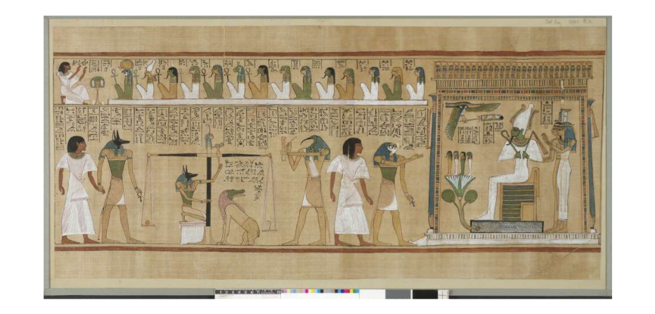 Juicio Final de Hu-Nefer del Libro de los Muertos. (1275 a. C.) © Los fideicomisarios del Museo Británico.