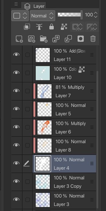 Layer Panel of Clip Studio Paint