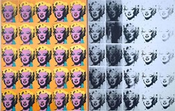 Marilyn Diptych (1962) by Andy Warhol via Tate, London https://www.tate.org.uk/art/artworks/warhol-marilyn-diptych-t03093