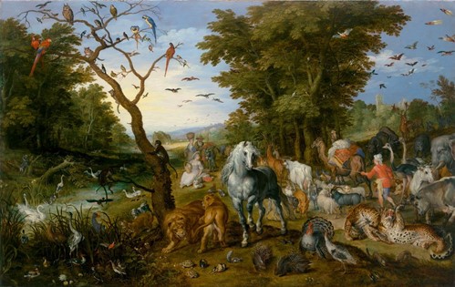 La entrada de los animales en el arca de Noé. (1613) Jan Brueghel el Viejo. Museo Getty, Los Ángeles, California.