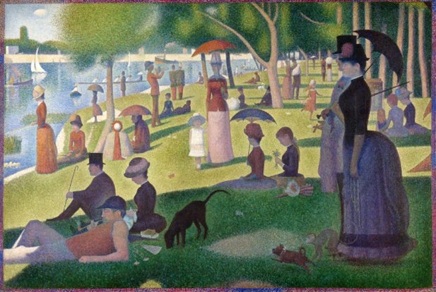 Ein Sonntag auf La Grande Jatte -1884 (1884-1886) George Seurat. Das Kunstinstitut von Chicago.