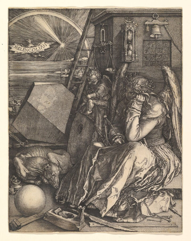 Alberto Durero, Melencolia I, 1514, Museo Metropolitano de Arte, Nueva York. https://www.metmuseum.org/art/collection/search/336228
