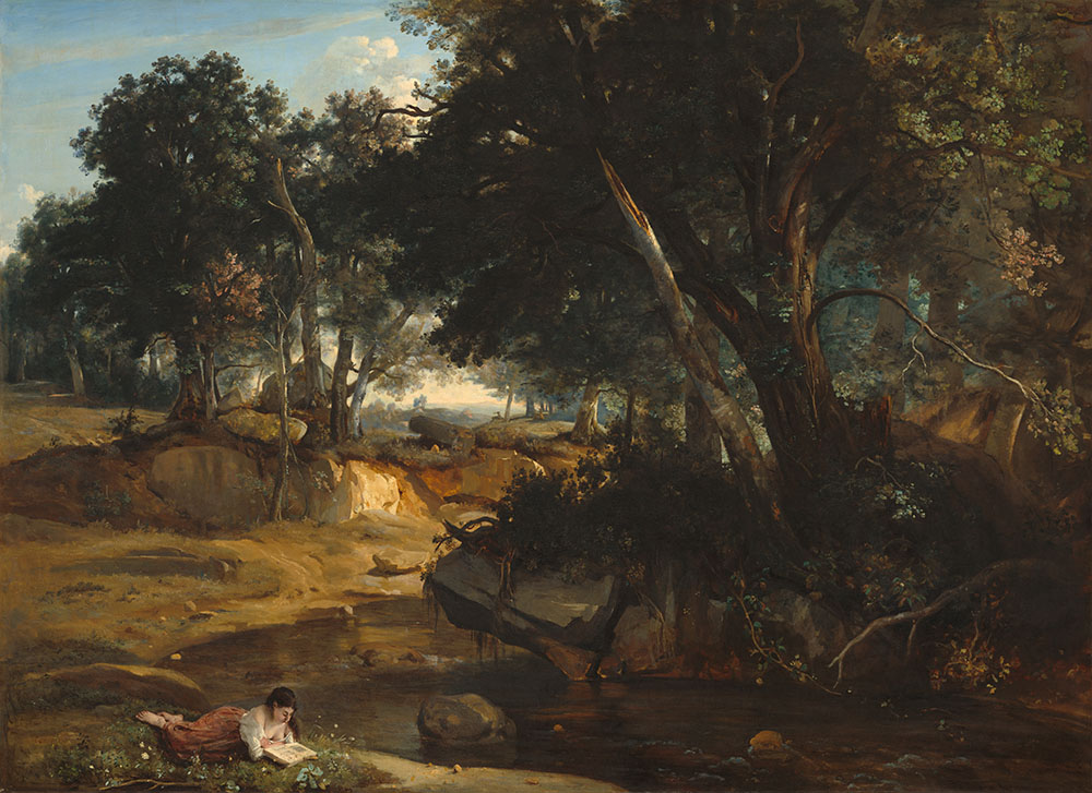 Jean-Baptiste Camille Corot, Forêt de Fontainebleau, 1834, huile sur toile, 175,6 x 242,6 cm, National Gallery of Art, Washington, D.C. 