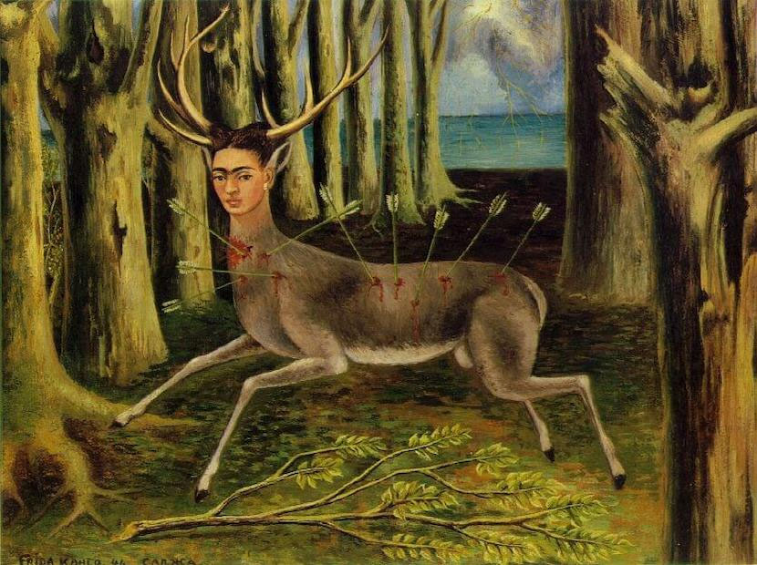 Frida Kahlo, El ciervo herido, 1946. Colección privada. https://www.fridakahlo.org/the-wounded-deer.jsp