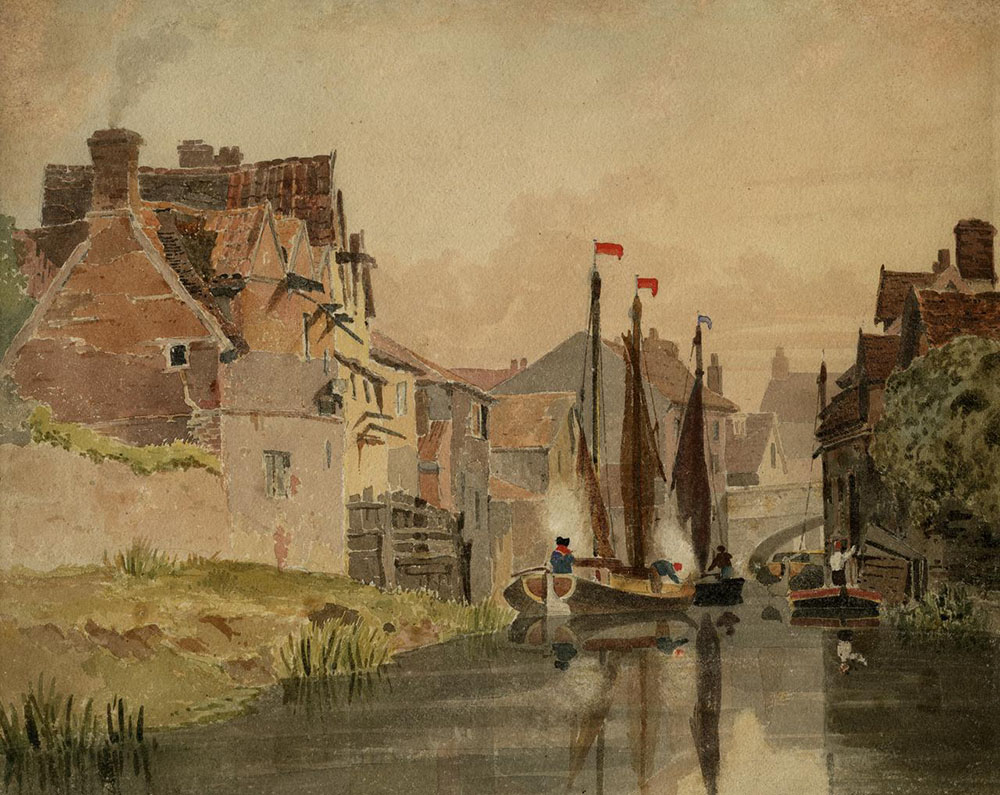 Henry Ninham, Whitefriars, Norwich, nato nel 1830, acquerello su carta, 23,9 x 29,8 cm, Norfolk Museums Collections, Norwich  