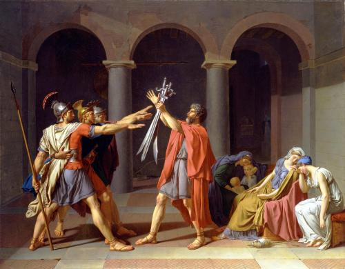 Jacques-Louis David, Oath of the Horatii, 1786, Musée du Louvre, Paris. https://collections.louvre.fr/en/ark:/53355/cl010062239