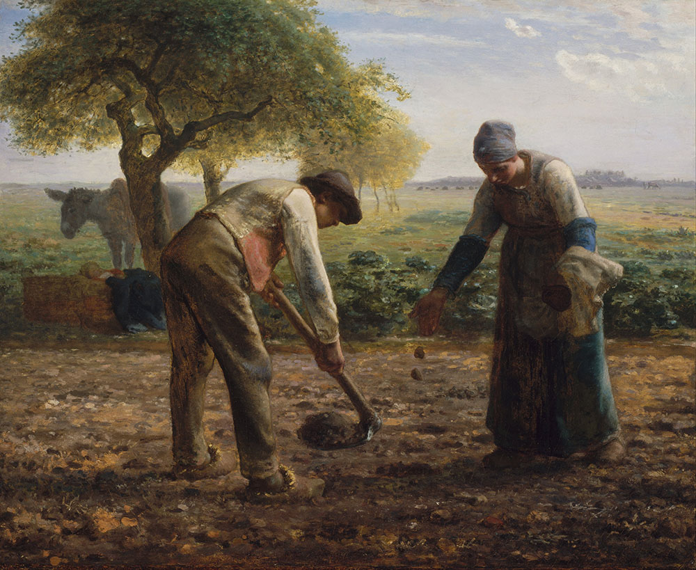 Jean-François Millet, Kartoffelpflanzer, um 1861, Öl auf Leinwand, 82 x 101 cm, Museum of Fine Arts, Boston  