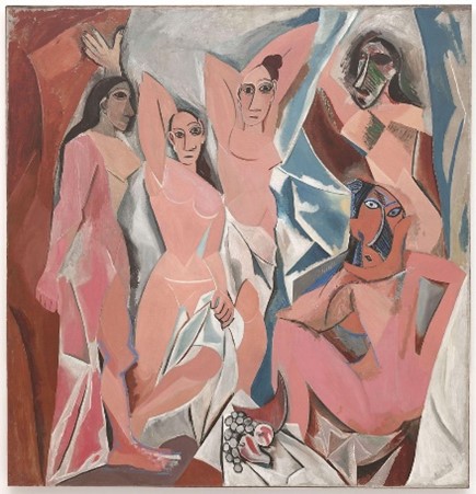 Les Demoiselles d'Avignon. 1907. Pablo Picasso, Museo de Arte Moderno, Nueva York.