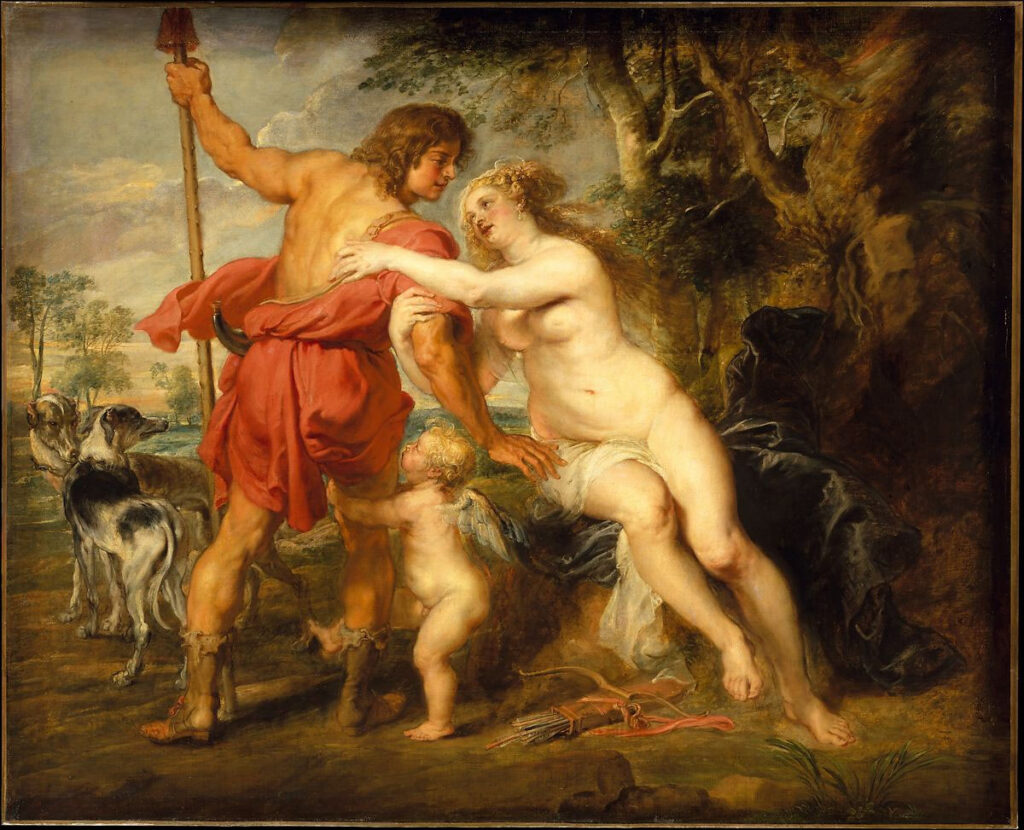 Peter Paul Rubens, Venus y Adonis, mediados de la década de 1630, Museo Metropolitano de Arte, Nueva York. https://www.metmuseum.org/art/collection/search/437535