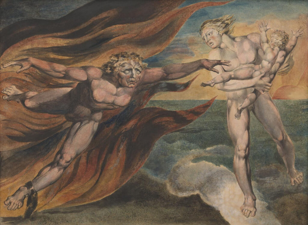 William Blake, Los ángeles buenos y malos, 1795-c. 1805, Tate Modern, Londres. https://www.tate.org.uk/art/artworks/blake-the-good-and-evil-angels-n05057