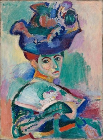 Une femme avec un chapeau. 1905. Henri Matisse. Musée d'art moderne de San Francisco.