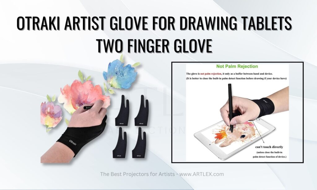 2 Pairs Drawing Glove Artist Glove Tablet Digital Art Glove Two-finger  Sketch Glove 