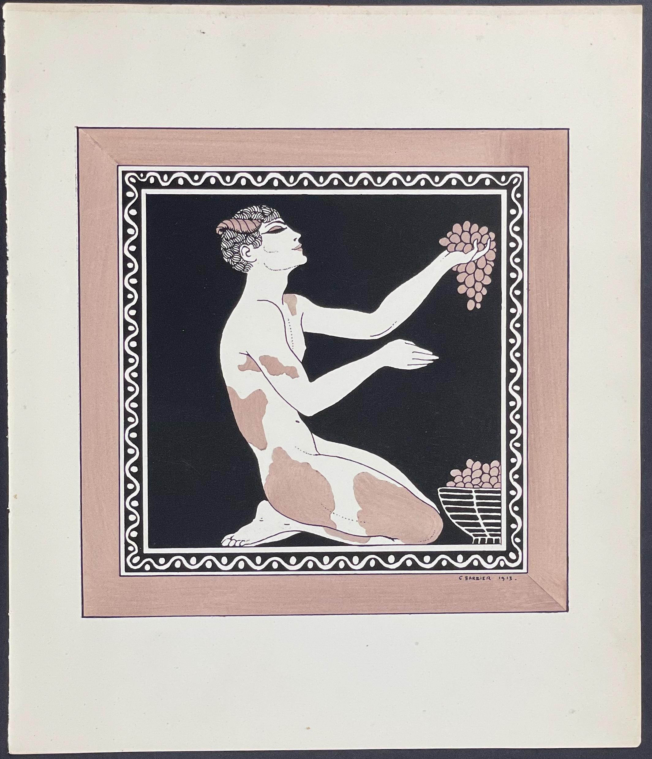 "Nude Man with Grapes" by Georges Barbier