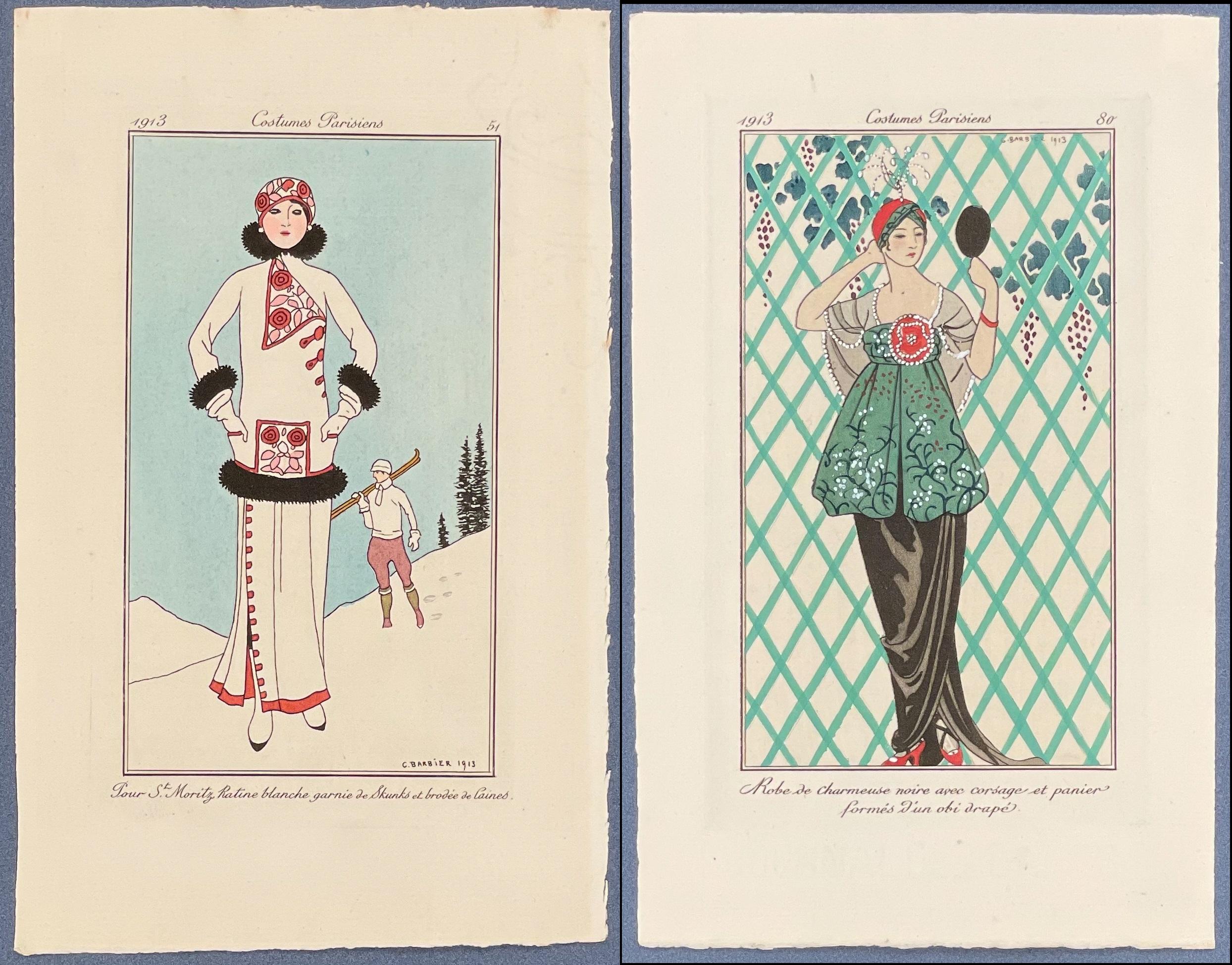 « Dames - 4 Lithographies de Pochoir de mode » par Georges Barbier