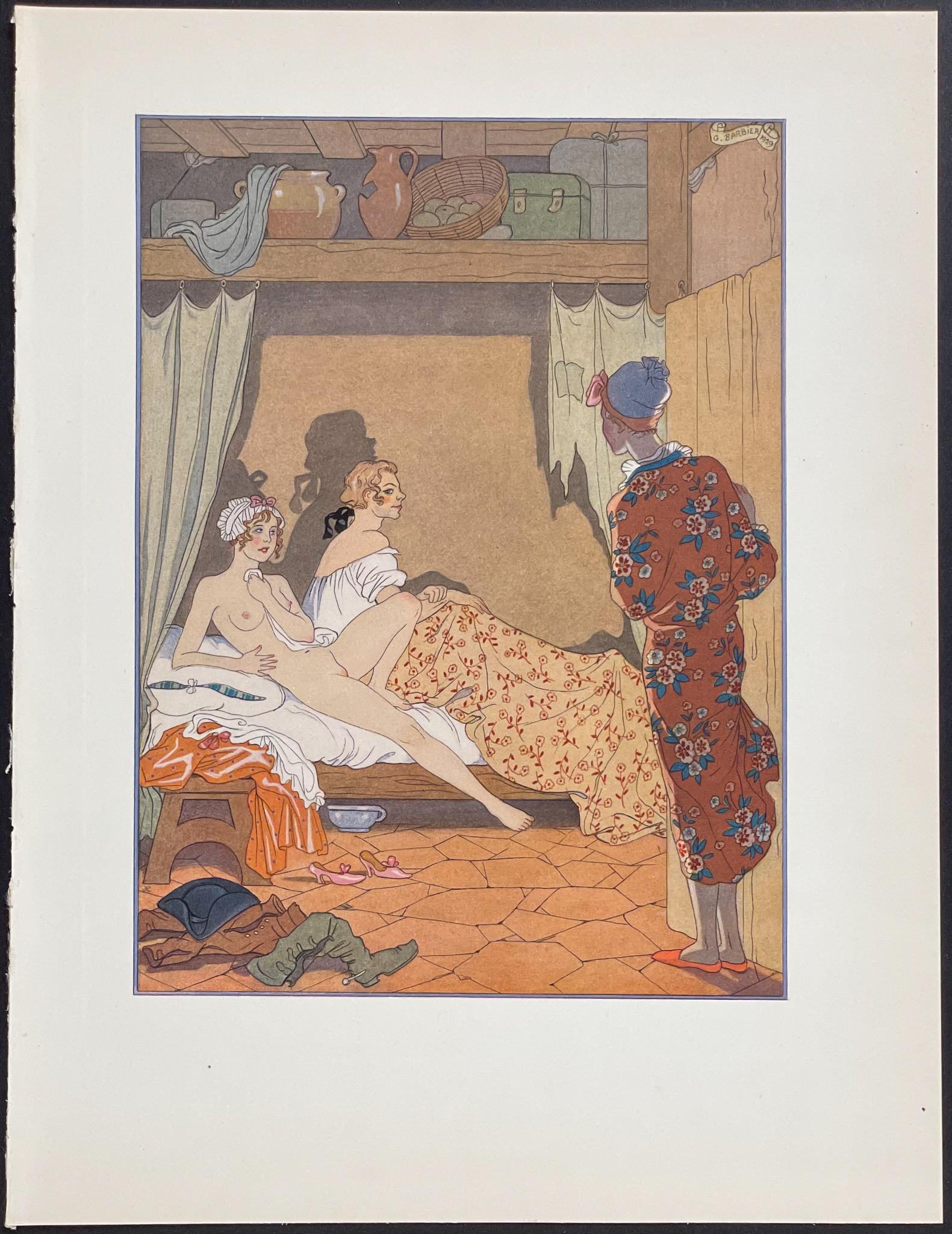 "Voyeur of Couple in Bed" by Georges Barbier