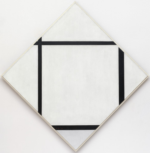 Piet Mondrian, Tableau I: Lozenge with Four Lines and ray, 1926, The Museum of Modern Art, New York City. https://www.moma.org/collection/works/79059