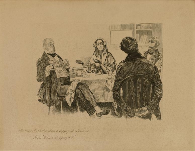"Mr. and Mrs. Micawber, David Copperfield and Traddles" by Charles Dana Gibson