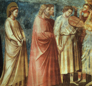 Scenes de la vie de la Vierge. La Rencontre à la Porte Doree, detail, 1303-05, Giotto