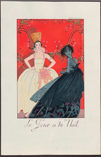 "Fashion Pochoir: La Sour et la Nuit" by Georges Barbier