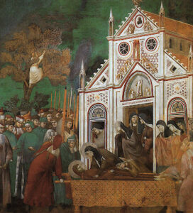 Saint François pleure par Sainte Claire - Giotto