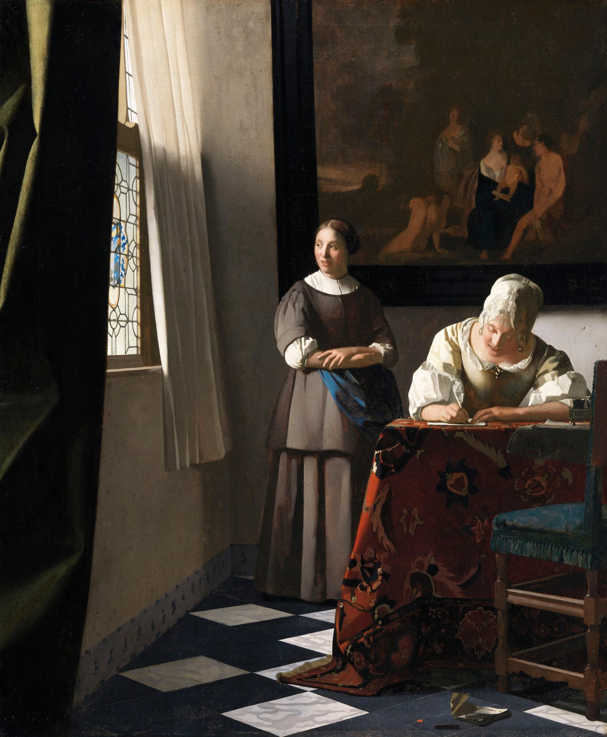 Johannes Vermeer, Lady Writing a Letter with her Maid, c. 1670–71, oil on canvas, 71.1 x 60.5 cm, National Gallery of Ireland, Dublin