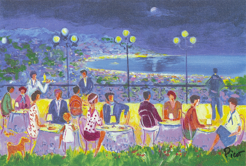 "La Terrasse La Soir A Cannes" by Jean-Claude Picot