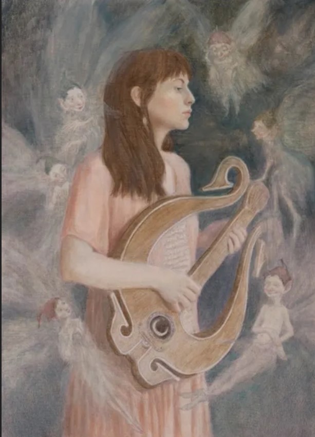 "Playing to the Hidden Folk" by Lauren Mills