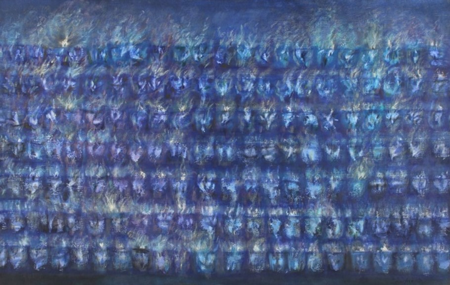 "Blue Votive Lights" by Loren MacIver